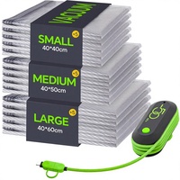 Sacs de rangement sous vide multi-tailles réutilisables, économiseurs d'espace pour armoire, en matériau PA+PE, avec pompe à air électrique, double fermeture éclair, valve hermétique, pour voyage, lot de 15