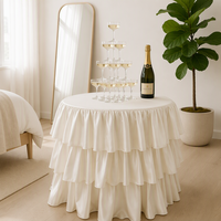 Nappes rondes en satin personnalisables Luchuan pour mariages et événements festifs
