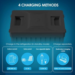 Euhomy Car Refrigerator Battery 59 Quarts <b>12V</b> <b>DC</b> Freezerless Cooler for Car RV - Product Image 4