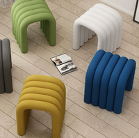 Tabourets d'entrée en velours pour la maison, tabourets bas, tabourets pour changer de chaussures à la porte d'entrée, vente en gros