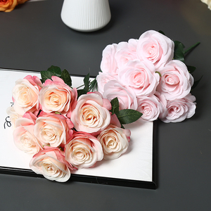 Jardin de roses en soie réaliste avec 9 roses artificielles - Fleurs de style naturel faites à la main pour les décorations de mariage et de la fête des mères - Product Image 5