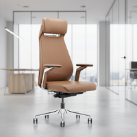 Chaise de conférence moderne ergonomique multi-angle réglable en cuir avec revêtement en cuir PU