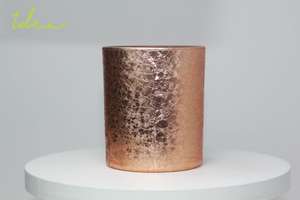 Fabricantes de decoración personalizada al por mayor nuevos diseños crack electrochapado 7oz candelabro de vidrio taza de vela perfumada - Product Image 2