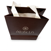 Custom Printed Classic Rectangle Paperboard Christmas Gifts Bags Ribbon Handles Packaging for Beauty Salon Shopping Bags