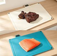 Ensemble de 4 planches à découper en plastique de qualité alimentaire, codées par couleur, avec support de rangement pour la cuisine, fruits, viande, légumes, alimentation pour bébés
