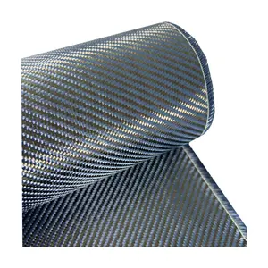 Modieus Populair Ontwerp Twill Weave Patroon Blue Carbon Aramid Hybride Stof Carbon