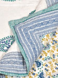 Edredón tradicional de algodón con estampado de bloques a mano tamaño King 90 pulgadas X 108 pulgadas BLUE JAAL mejor colección de alta calidad precios al por mayor - Product Image 2