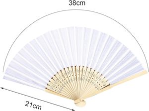 Abanico de Tela Plegable Personalizado con Logotipo Impreso en Seda para Recuerdo de Boda - Product Image 2