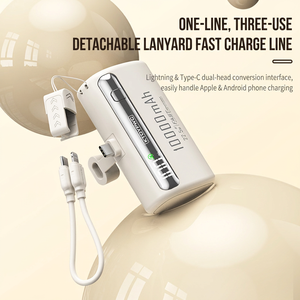 พาวเวอร์แบงค์ขนาดกะทัดรัด 10000mAh ชาร์จเร็ว 22.5W พร้อมขาตั้งและสายคล้องคอ ปลอดภัยสำหรับการเดินทางบนเครื่องบิน - Product Image 4