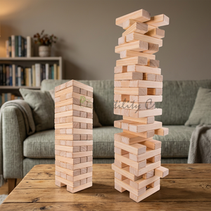 Jeu de construction en blocs de bois, écologique, fait main, durable, jeu de société classique pour enfants et adultes, jouet unisexe - Product Image 4