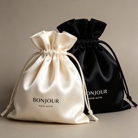 Benutzerdefinierte Logo-Satin-Zugbeutel, Satin-Haarbeutel, Seiden-Staubbeutel für Haarverpackungen, Haarverpackungsbeutel & Haarverlängerungen