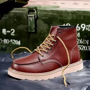 Men's Autumn Winter Genuine Leather <b>Boot</b> Tooling <b>Boot</b> High-top Leather Outdoor <b>Boots</b> - Product Image 2