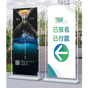 Giao Hàng Nhanh Chóng Ngoài Trời Sàn Đơn Lập Quảng Cáo Sắt Giàn Hiển Thị 80Cm * 180Cm Hiện Đại Dọc Biểu Ngữ Đứng Thân Thiện Với Môi - Product Image 3