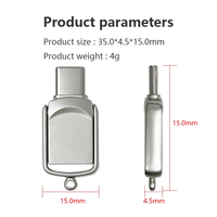Mini clé USB en métal Type-C 8 Go 16 Go 32 Go 64 Go 2 en 1 OTG, clé mémoire, disque flash, clé USB, clé USB portable