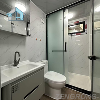 Villa préfabriquée de luxe extensible de 20 pieds, design à double aile, 2 chambres, maison conteneur avec murs en verre, salon, hôtel-resort, glamping
