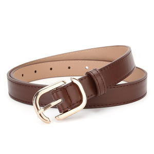 Ceinture pour femme Tiyo en cuir PU avec boucle ardillon en alliage, largeur 2,8 cm, couleur café, pour usage décontracté, collection Printemps 2025, origine Yiwu - Product Image 2
