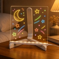 Kit Cadeau Créatif OEM : Veilleuse LED en Acrylique DIY avec Tableau d'Affichage pour Dessins et Messages d'Enfants
