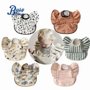 बेबी बिब एंटी डर्टी किंडरगार्टन फूड बिब बेबी प्रोटेक्टिव कपड़ों के लिए सभी सीज़न में स्लीव एप्रन फूड रिवर्स ड्रेसिंग राइस बैग