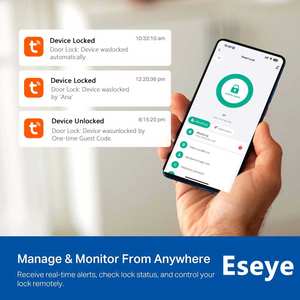 מנעול חכם עם זיהוי פנים תלת-ממדי, אפליקציית WiFi של Tuya, אינטרקום וידאו, טביעת אצבע, ללא מפתח, לבית חכם עם מצלמה, במחיר מפעל של Eseye - Product Image 5