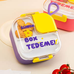 Boîte à lunch TedeMel pour enfants, conteneur bento violet en acier inoxydable 304, rangement alimentaire portable avec couvercle pour l'école des enfants - Product Image 5
