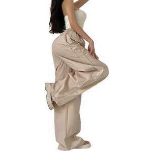 Women's <b>High</b> <b>Waist</b> Wide Leg Pants <b>Elastic</b> <b>Waist</b> Relaxed Fit Casual <b>Trousers</b> for Streetwear Lounge Wear - Product Image 1
