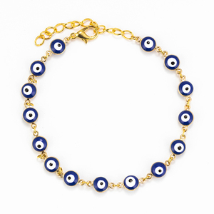 Bracelets porte-bonheur hamsa plaqué or, nouvelle collection, vente en gros, breloques tendance, œil maléfique, porte-bonheur - Product Image 2