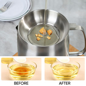 Ensemble de filtre et de pot de stockage d'huile de cuisson en acier inoxydable 304, passoire fine, panier de friture, couvercle anti-débordement, qualité alimentaire, compatible lave-vaisselle - Product Image 3
