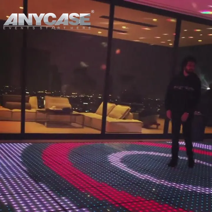 Kabelloser wasserdichter 50 × 50 cm Bankettsaal RGBW digitaler Boden bunte verdrahtete led-Tanzfläche zu mieten