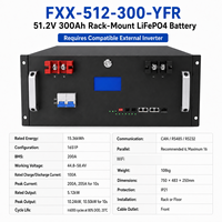 Batería de Almacenamiento de Energía para el Hogar Fuxile FXX-512-300-YFR de 19 Pulgadas para Montaje en Rack, LiFePO4, 51.2V, 300Ah, 15.36kWh, BMS de 200A, 6000 Ciclos de Vida Útil