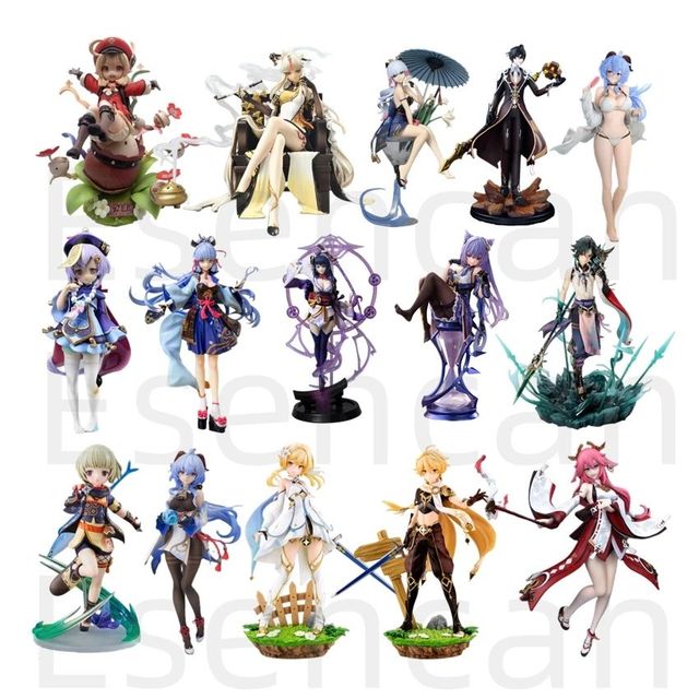 Hot Game Popular Xiao Gan Yu Yae Miko Kamisato Ayaka Zhong Li Kawaii Game Character Figure Collect Anime Figures