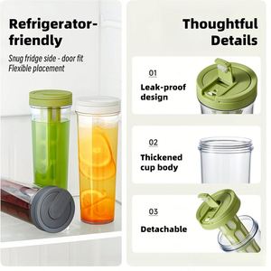 Fridge 1l Multiple Use Plastic Water <b>Bottle</b> 1000 Ml Fruit Flower Rose Tea Ice Cold Brew <b>Coffee</b> <b>Bottle</b> With Handle - Product Image 5