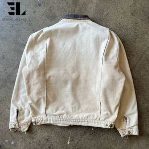 LARSUR Custom Distress Wash Twill Heavy Duck Canvas Work <strong>Jacket</strong> Blanket Lined Work Wear Bomber Worker Detroit Chore <strong>Jacket</strong> Coat