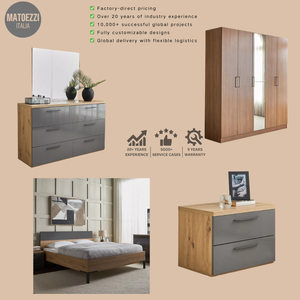 New Modern Minimalist Durable Solid Wood King Size Bedroom Set Freestanding Double Tatami <b>Bed</b> Nightstand for Apartment Hotel Use - Product Image 3