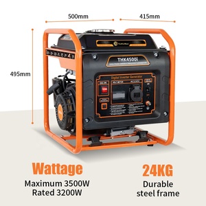 Générateur onduleur à cadre ouvert 3.2/3.5KW, faible THD ≤3%, à essence, 230V 50Hz, moteur en cuivre pour maison, camping, urgence - Product Image 2