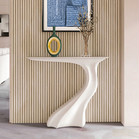 Table console de luxe de style italien moderne haut de gamme avec plateau en fibre de verre pour salon, chambre ou hôtel