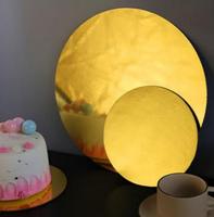 Plateau rond en carton ondulé jetable de 2 mm et 3 mm d'épaisseur, doré et argenté, pour emballage de gâteaux, 8/10/12 pouces