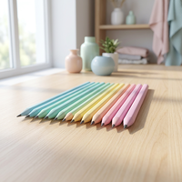 Ensemble de crayons triangulaires en plastique HB de 7 pouces, 12 couleurs, mine de 2,2 mm, emballage personnalisé avec logo, certifié ASTM ISO, pour l'école et l'art