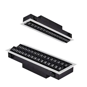90Ra commercial Office Showroom Grille linear lighting 20W 30W 40W 60W dimmable Recessed SMD Led Linear Spotlight