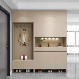 Armoire à chaussures en bois massif sur mesure pour la maison <span class=keywords><strong>avec</strong></span> <span class=keywords><strong>banc</strong></span> intégré <span class=keywords><strong>et</strong></span> <span class=keywords><strong>porte</strong></span>-<span class=keywords><strong>manteau</strong></span> placé dans le hall <span class=keywords><strong>d</strong></span>'<span class=keywords><strong>entrée</strong></span> ou le foyer - Product Image 3