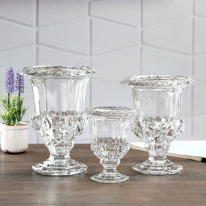 Crystal Glass Flower <strong>Vase</strong> Set Transparent Thick Round Hydroponic Wedding Home Decor <strong>Mini</strong> Retro Clear Glass <strong>Vase</strong> for Flowers - Product Image 2