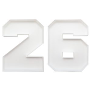 White <b>Plastic</b> Number 26 Decorative <b>Box</b> Letter <b>Display</b> Container for Home Bedroom Nursery Decor - Product Image 4