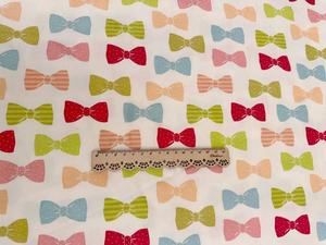 Оптовая продажа, широкая твиловая ткань с милым бантом, хлопчатобумажная печатная ткань для одежды, «DIY» и «стеганая ткань» - Product Image 5