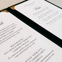 Magnifiques couvertures de menu de mariage personnalisées en velours pour la réception de mariage, menus de mariage pour le dîner