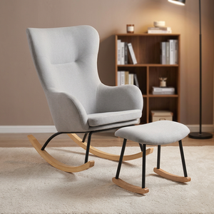 Chaise à bascule confortable à dossier haut-Design moderne écologique pour chambre d'enfant, salon et bureau à domicile - Product Image 1