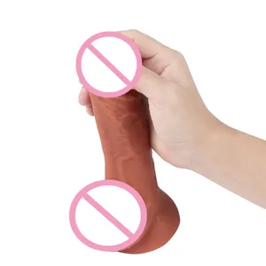 XISE 20cm Dildo in Silicone a doppio strato giocattoli realistici per pene in gomma Big Cock Sex Adult For Women con ventosa