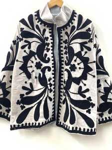Veste Suzani en velours fleuri faite à la main, manteau long bohème d'hiver, vêtement de soirée, vêtement de mariage, fournisseur Inde - Product Image 2