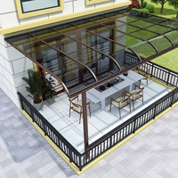 Auvent de toit motorisé rétractable en alliage d'aluminium avec télécommande pour villa, balcon, terrasse, caravane, camping, extérieur, jardin