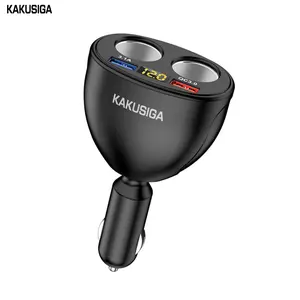 KAKUSIGA दोहरी यूएसबी तेजी से चार्ज और उच्च वर्तमान QC18W 3.1A डिजिटल सिगरेट लाइटर कार चार्जर संगत