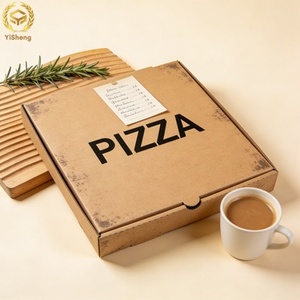 Cajas de <span class=keywords><strong>Pizza</strong></span> Autoarmables de Cartón Corrugado Kraft, Reciclables, Biodegradables y Ecológicas, Impresión <span class=keywords><strong>a</strong></span> Cuatro Colores/UV para Entrega - Product Image 1