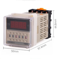 Sakelar Relay Timer Digital LED Programmable DH48S-1Z 0.01S-99H99M Basis Soket AC/DC 12V 24V 36V 110V 220V 380V PCB
